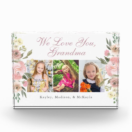 おばあちゃんかわいらしフローラ母の日 フォトブロック (正面)
