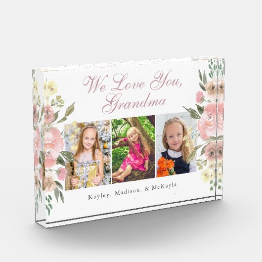 おばあちゃんかわいらしフローラ母の日 フォトブロック (左)