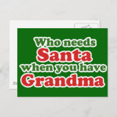 おばあちゃんがいるときにサンタが必要な人 シーズンポストカード (正面/裏面)