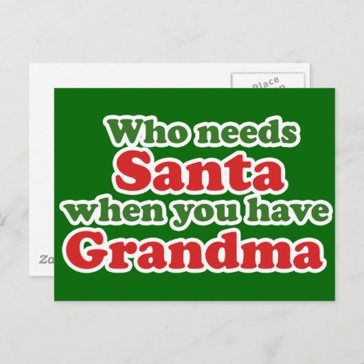 おばあちゃんがいるときにサンタが必要な人 シーズンポストカード (正面/裏面)