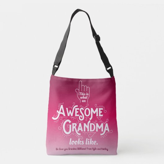 おばあちゃんがこんな素晴らし顔をしていグラデーションる クロスボディバッグ (裏面)