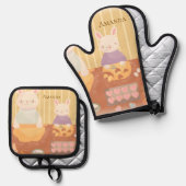 おばあちゃんがクッキーを焼く 鍋つかみ&鍋敷きセット (正面/裏面)