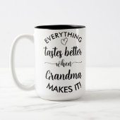 おばあちゃんが作ると味が良くなる ツートーンマグカップ (左)