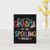 おばあちゃんが初めてスプリングを始めおもしろいる カード (黄色い花)