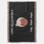 「おばあちゃんが大好き」おじいちゃんから毛布を投げる。 スローブランケット (正面縦)