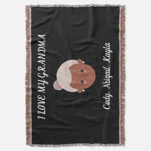 「おばあちゃんが大好き」おじいちゃんから毛布を投げる。 スローブランケット (正面縦)