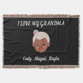 「おばあちゃんが大好き」おじいちゃんから毛布を投げる。 スローブランケット (正面)