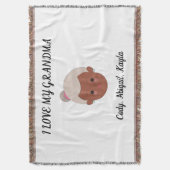 「おばあちゃんが大好き」おじいちゃんから毛布を投げる。 スローブランケット (正面縦)