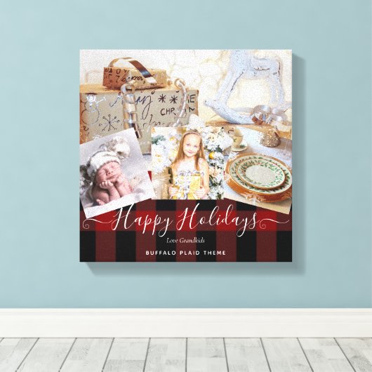 おばあちゃんが大好き – フォトコラージュおばあちゃんプレゼント キャンバスプリント (インサイチュ (ウッドフロア))