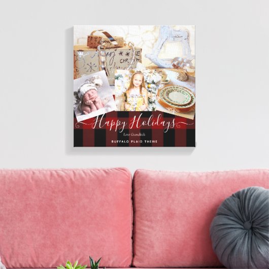 おばあちゃんが大好き – フォトコラージュおばあちゃんプレゼント キャンバスプリント (インサイチュ (リビング))