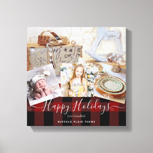 おばあちゃんが大好き – フォトコラージュおばあちゃんプレゼント キャンバスプリント (正面)