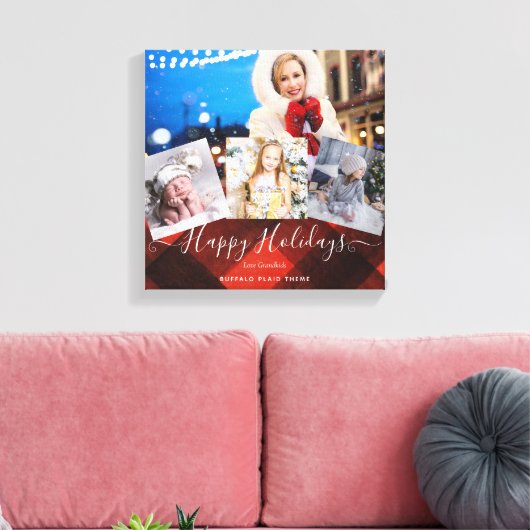 おばあちゃんが大好き – フォトコラージュおばあちゃんプレゼント キャンバスプリント (インサイチュ (リビング))