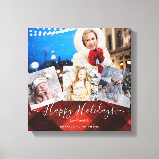 おばあちゃんが大好き – フォトコラージュおばあちゃんプレゼント キャンバスプリント (正面)