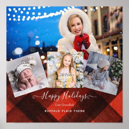 おばあちゃんが大好き – フォトコラージュおばあちゃんプレゼント ポスター (正面)