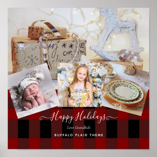 おばあちゃんが大好き – フォトコラージュおばあちゃんプレゼント ポスター (正面)