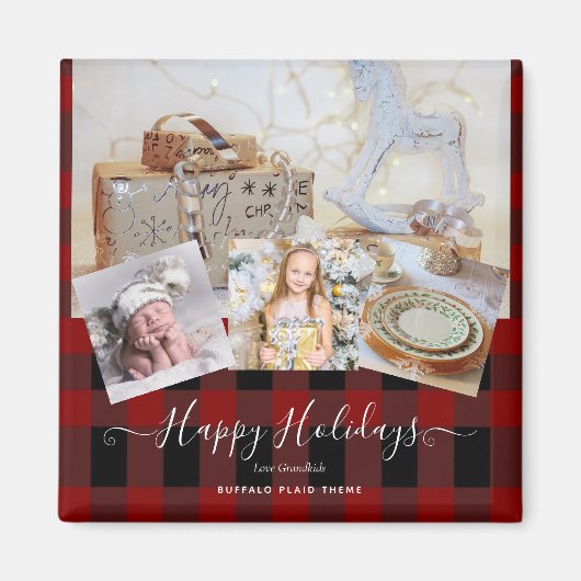 おばあちゃんが大好き – フォトコラージュおばあちゃんプレゼント マグネット (正面)