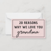 おばあちゃんが好きな理由 かわいい ノートカード (正面)