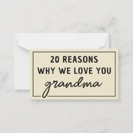 おばあちゃんが好きな理由 かわいい ノートカード