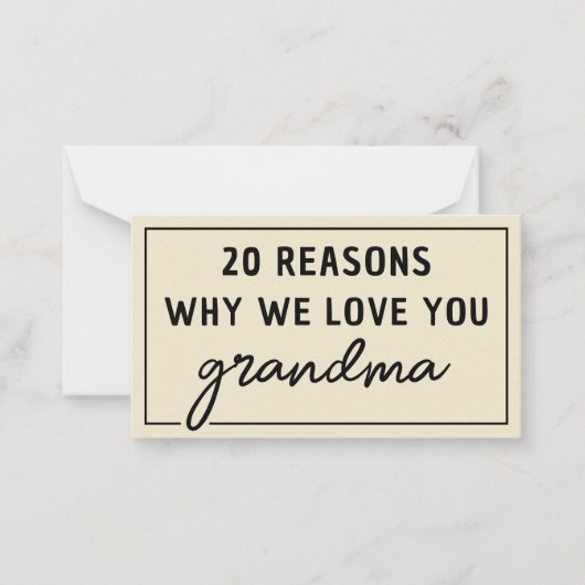 おばあちゃんが好きな理由 かわいい ノートカード (正面)