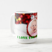 「おばあちゃんが好き」カスタムクリスマスマグ コーヒーマグカップ (正面左)