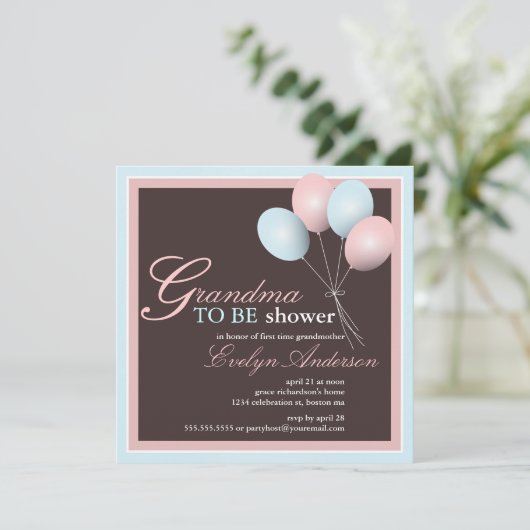 おばあちゃんが孫の赤ちゃんシャワーを始める 招待状 (スタンド正面)