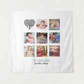 おばあちゃんが家族の木の写真が大好き タペストリー (正面)