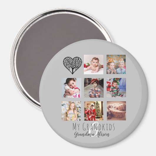 おばあちゃんが家族の木の写真コラージュの贈り物が好き マグネット (正面/裏面)