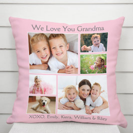 おばあちゃんが愛するピンクの写真 クッション