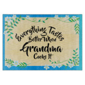 おばあちゃんが文字を変えておいしさ カッティングボード (正面)