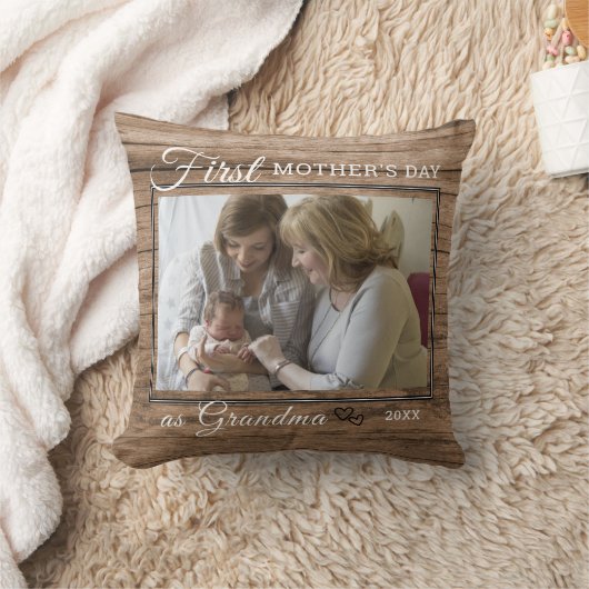 おばあちゃんが森を描く最初の母素朴の日   クッション (ブランケット)