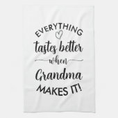 おばあちゃんが母を作ると味が良くなる キッチンタオル (縦)