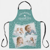 おばあちゃんが私たちにラブフォトコラージュを振りかける エプロン (正面)
