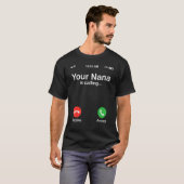 おばあちゃんが電話してる 断るか受けるか ハッピーグランマ Tシャツ (正面フル)