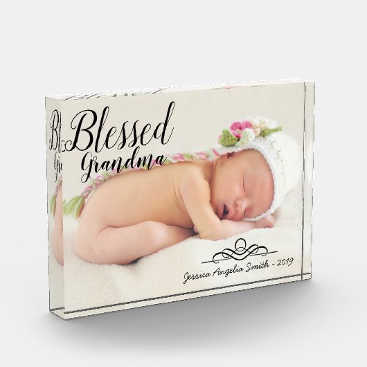 おばあちゃんが1枚の写真を描くオプション フォトブロック (左)