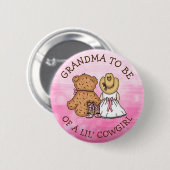 おばあちゃんがLil'女性のカーボーイの赤ちゃんシャワー 缶バッジ (正面&裏面)