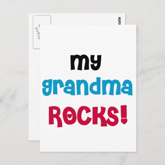 おばあちゃんがTシャツとギフトを食べる ポストカード (正面/裏面)