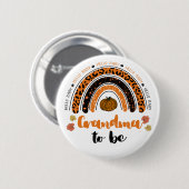 おばあちゃんこんにちは赤ちゃん女の子カボチャ赤ちゃんシャワー 缶バッジ (正面&裏面)