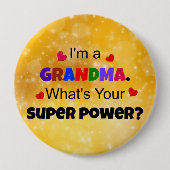 おばあちゃんすごいパワーカラフル 缶バッジ (正面)