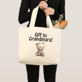おばあちゃんちへ行くバッグ ラージトートバッグ (正面(商品))