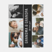 おばあちゃんとおじいちゃんがあなたを愛するフォトコラージュ フリースブランケット (正面)