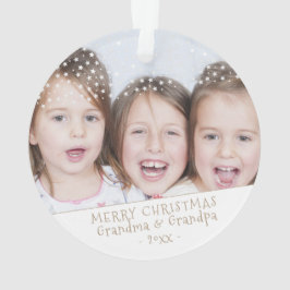 おばあちゃんとおじいちゃんのクリスマス写真の記念品 オーナメント
