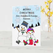 おばあちゃんとおじいちゃんのメリークリスマス カード (黄色い花)