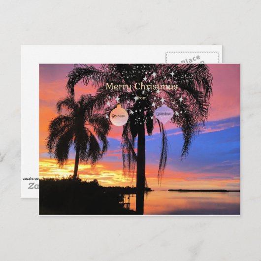 おばあちゃんとおじいちゃんのメリークリスマス ポストカード (正面/裏面)