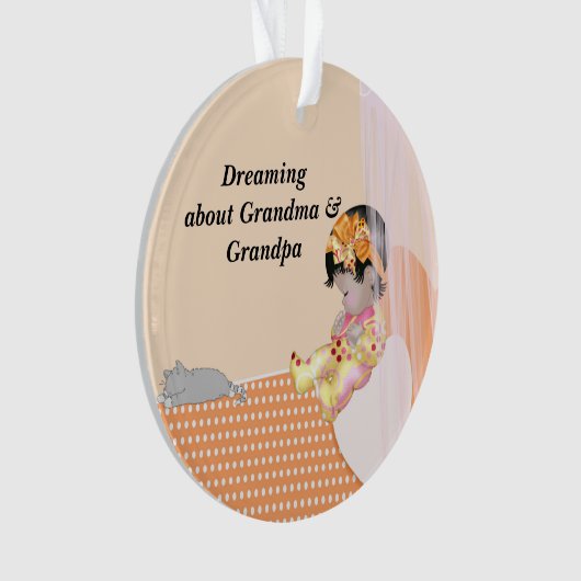 おばあちゃんとおじいちゃんの夢を見る オーナメント (正面)