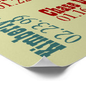 おばあちゃんとおじいちゃんの孫の名前誕生日 ポスター (角)