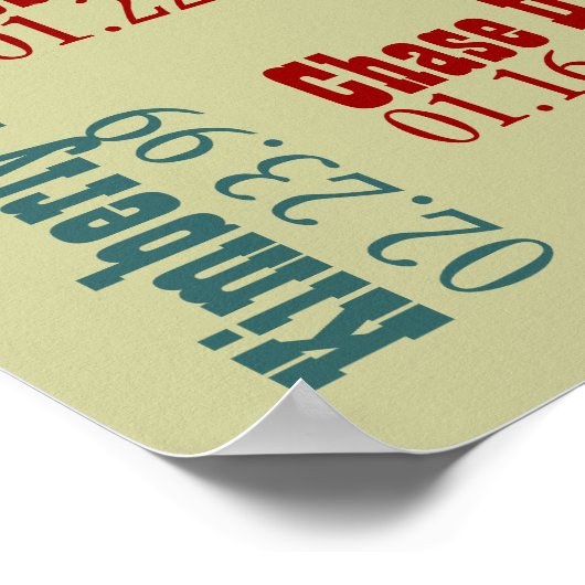 おばあちゃんとおじいちゃんの孫の名前誕生日 ポスター (角)