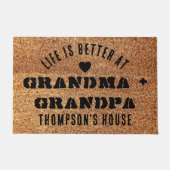 おばあちゃんとおじいちゃんの家かわいい人生 ドアマット (正面)