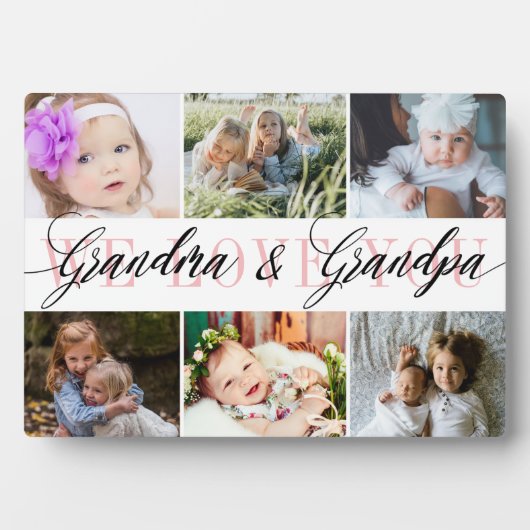 おばあちゃんとおじいちゃんフォトコラージュ フォトプラーク (正面)