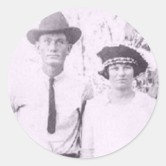 おばあちゃんとおじいちゃんブランドン ラウンドシール (正面)