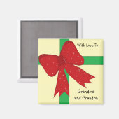 おばあちゃんとおじいちゃんボウ マグネット (正面/裏面)